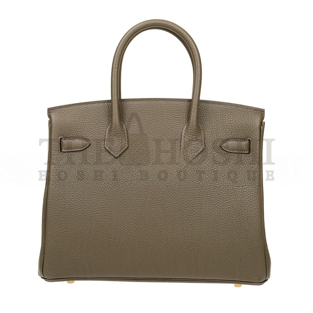 H**me5 BIRKIN 25 EPSOM LEATHER TRENCH COAT GREY GOLD BUCKLE BAG H028369CCM8 (25*20*13cm) Master Quality